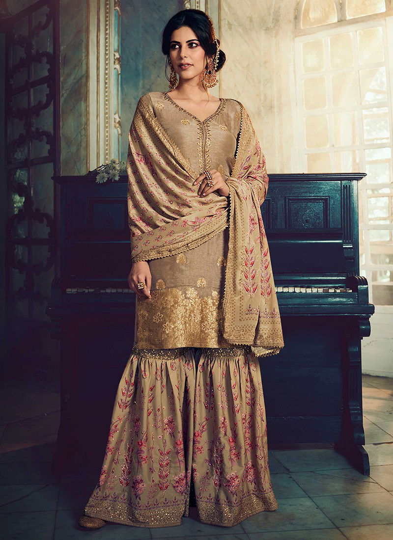 Honey Heavy Wedding Wear Wholesale Designer Sharara Suits