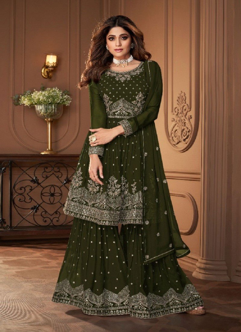 Heroine Gold By Aashirwad Sharara Suit Catalog