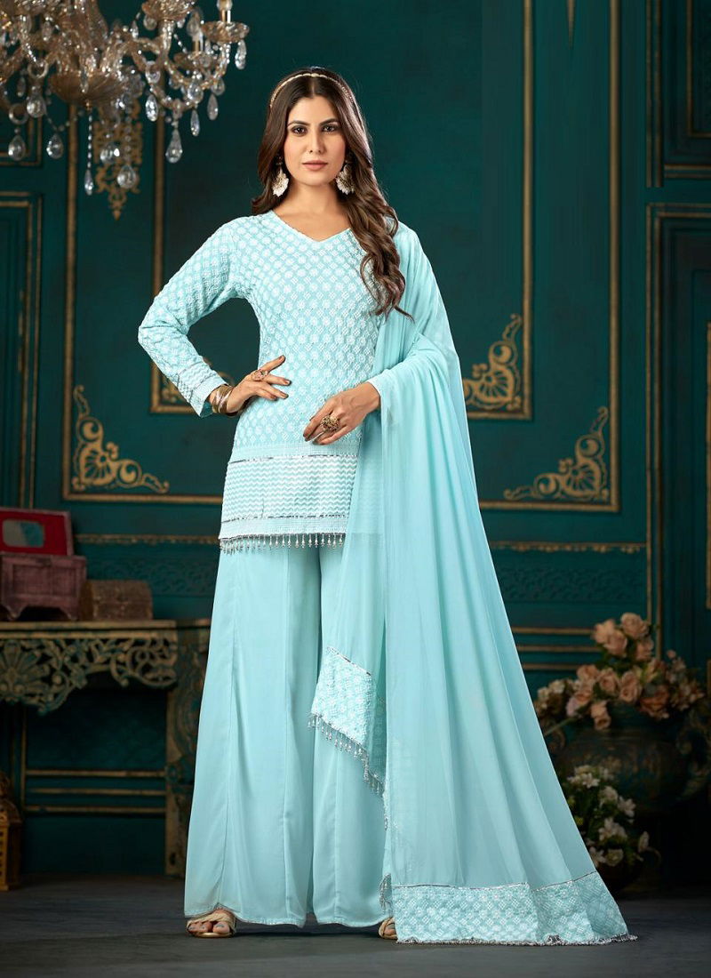 Chikan Sharara Vol 1 By Poonam Readymade Sharara Suits Catalog