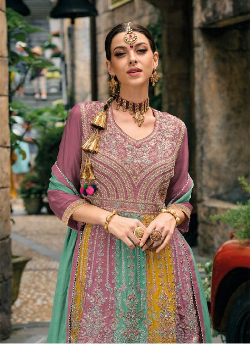 Eba Barbie Color Wedding Wear Sharara Readymade Suits
